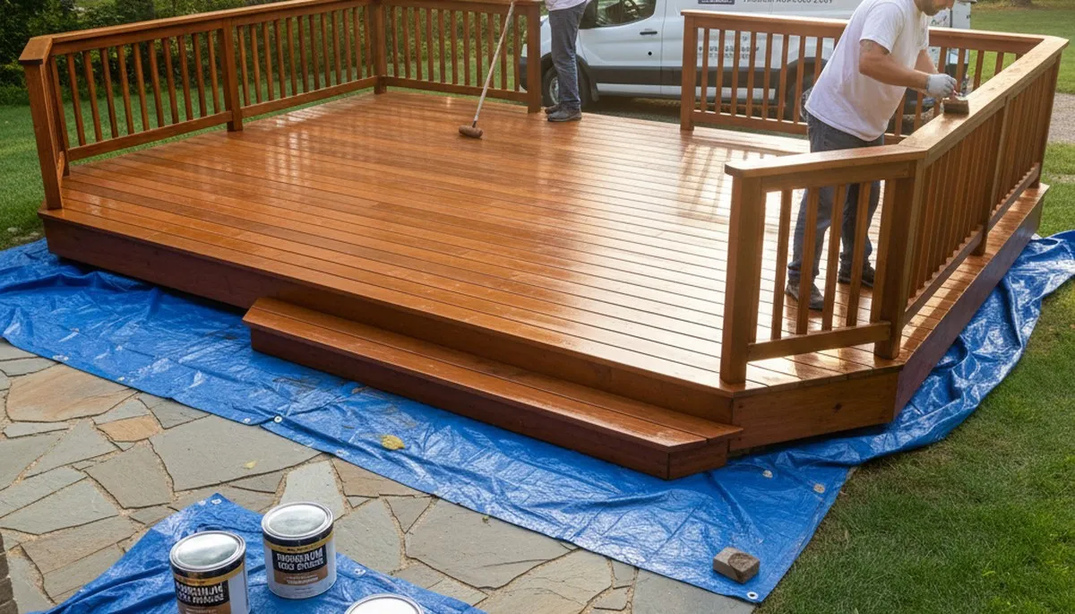 Deck staining service in Lancaster, PA by Lancaster Paint Pros for wood protection and curb appeal